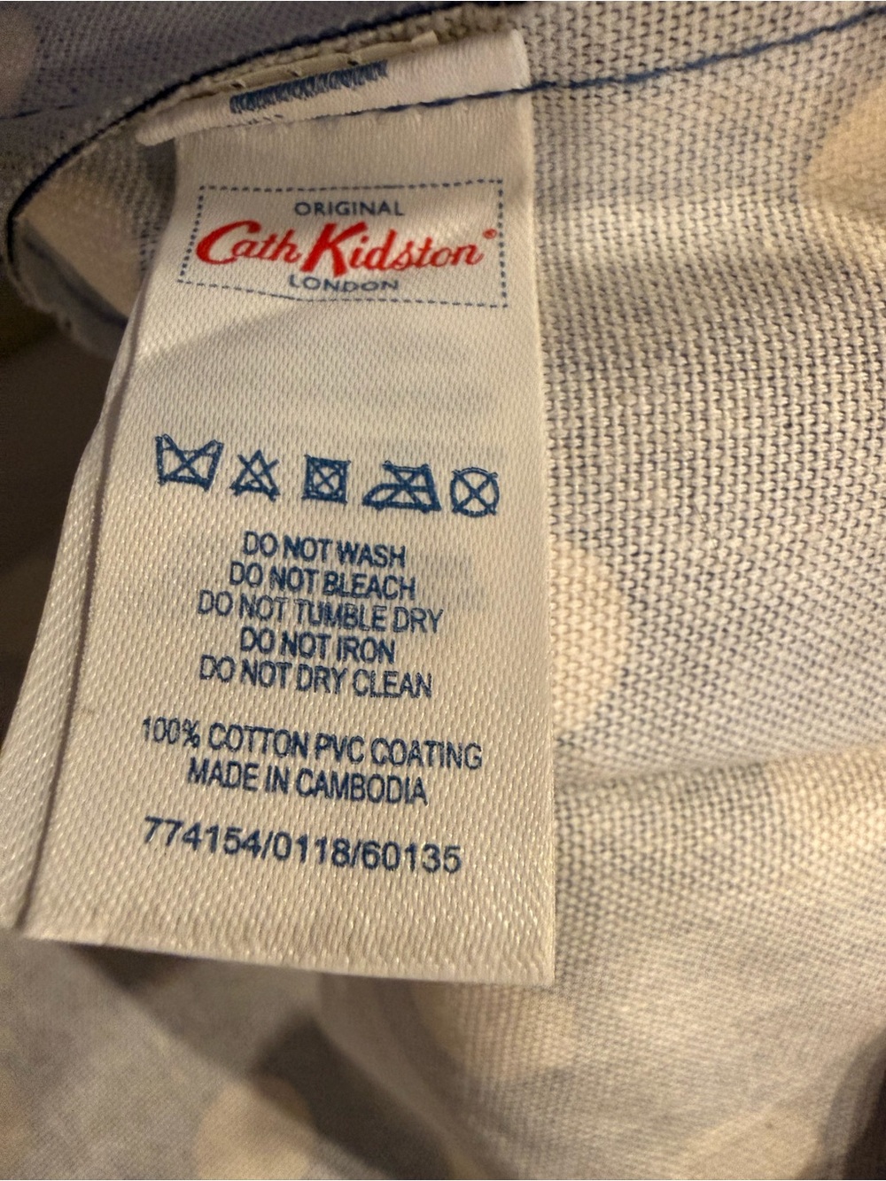Cath Kidston Blue Polka Dot Coated Canvas Tote - Picture 7 of 8